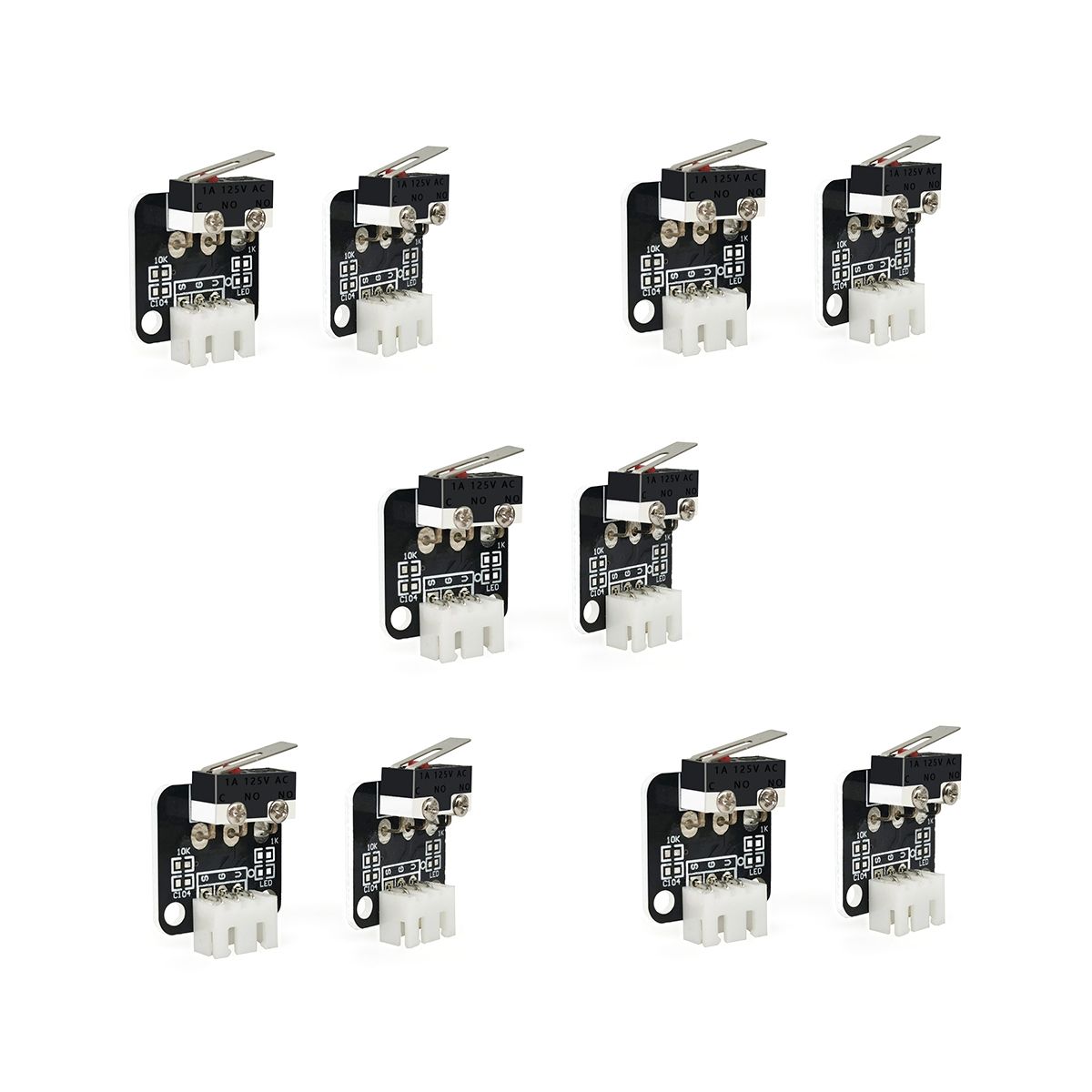 10 Pcs 3D Printer Part End Stop Limit Switch 3 Pin Compatible with CNC RAMPS 14 RepRap 3D Printer for -10 10SS4S5