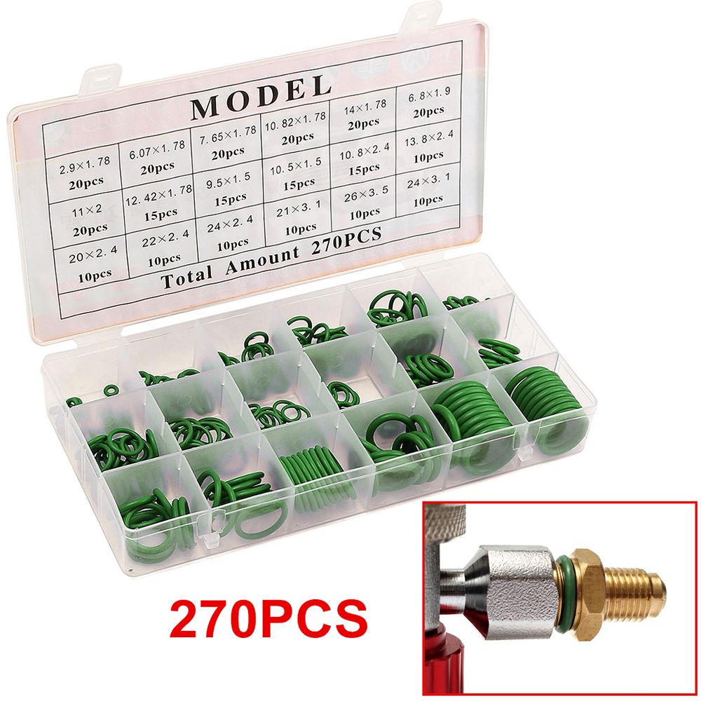 Rubber O-Ring 270Pcs R134A Car Airconditioning Sealing Set