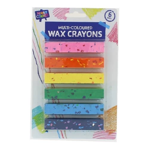 Hobby Corner Multi Coloured Wax Crayons - 6pcs