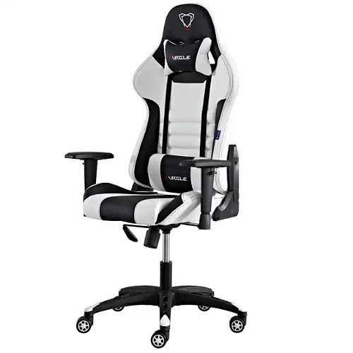 Furgle Gaming Ergonomic Chair With Footrest - Black And White