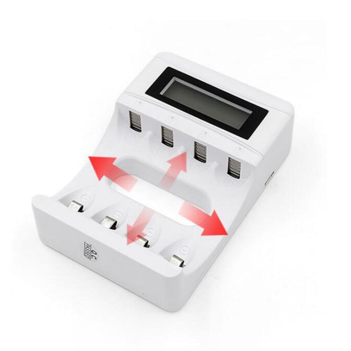 4 Slots Battery Charger LCD Display Individual For AA AAA Microphone
