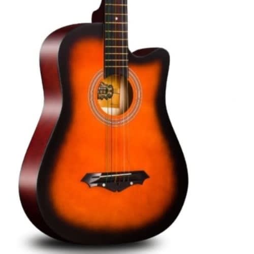 38 Sunburst Acoustic Guitar With Bag  Strap - Belt