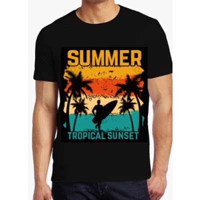 Unisex Printed Summer - Black