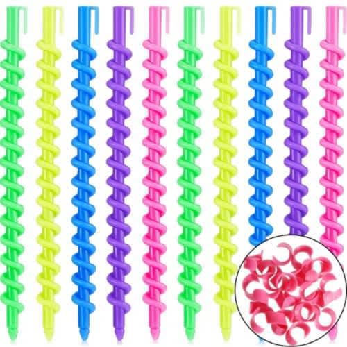 Plastic Spiral Hair Curlers Multicolors -20pcs