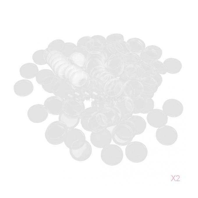 200x Clear Round Coin Holder Plastic  Coin Box Display Case