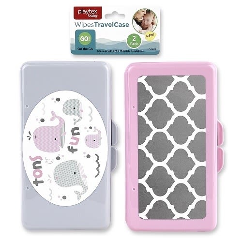 2 Pack Baby Wipes Plastic Travel Case