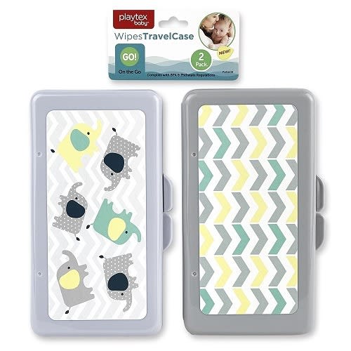 2 Pack Baby Wipes Plastic Travel Case - Chevron