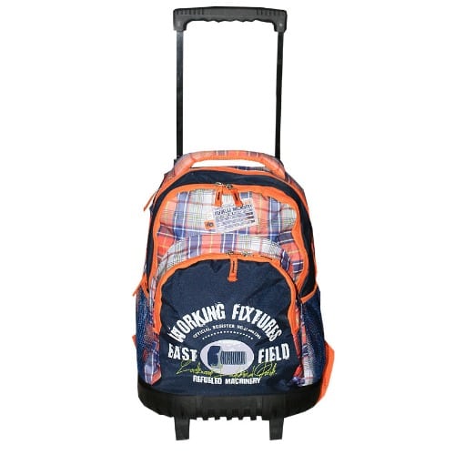 17 Inch Travel Luggage Backpack With Wheels Multicolored