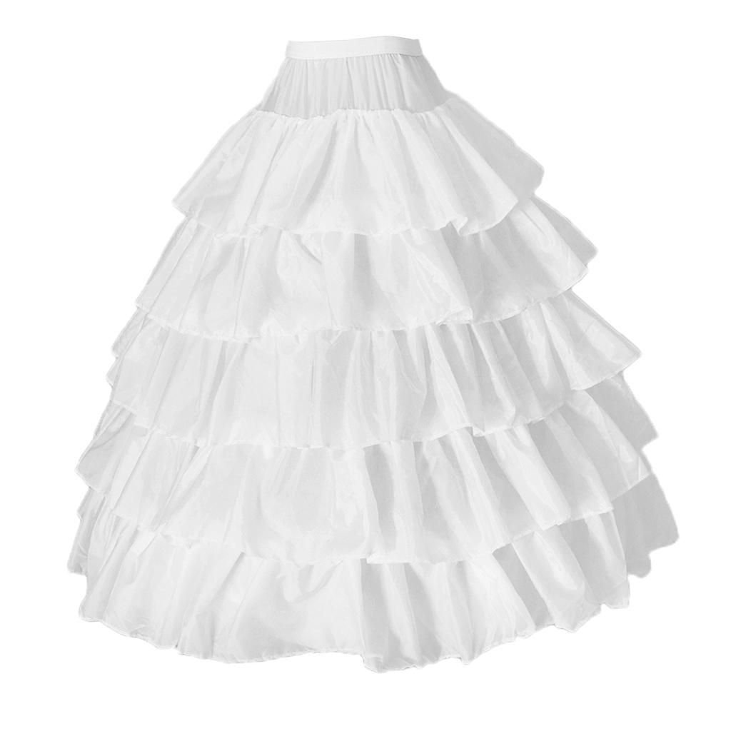 Women Girls Dress 4-Hoop Crinoline Petticoat Children Gown Underskirt