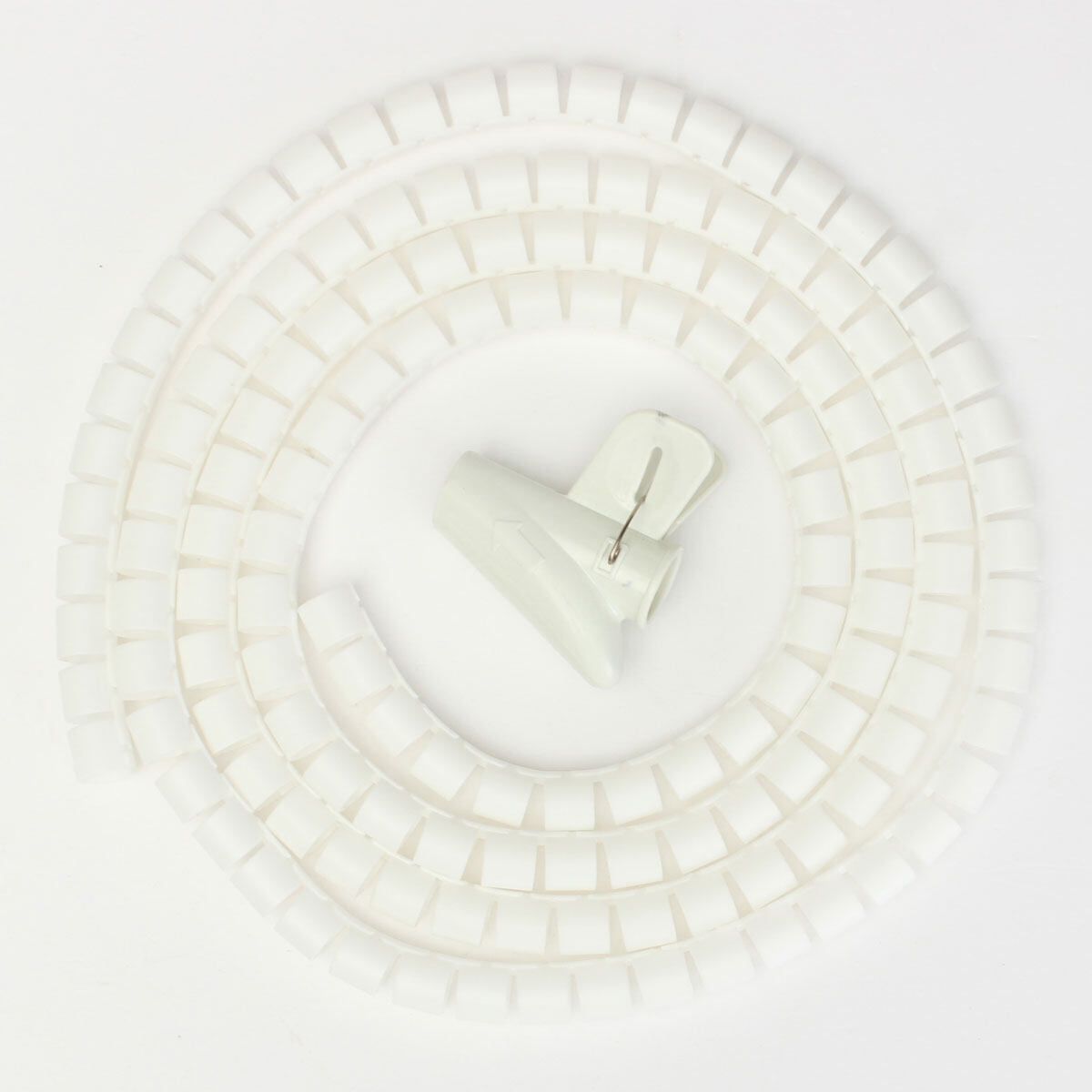2m Cable Cord Tidy PC TV Arrange Organizer Tool Spiral Wrap Home Office W/ Clip White White