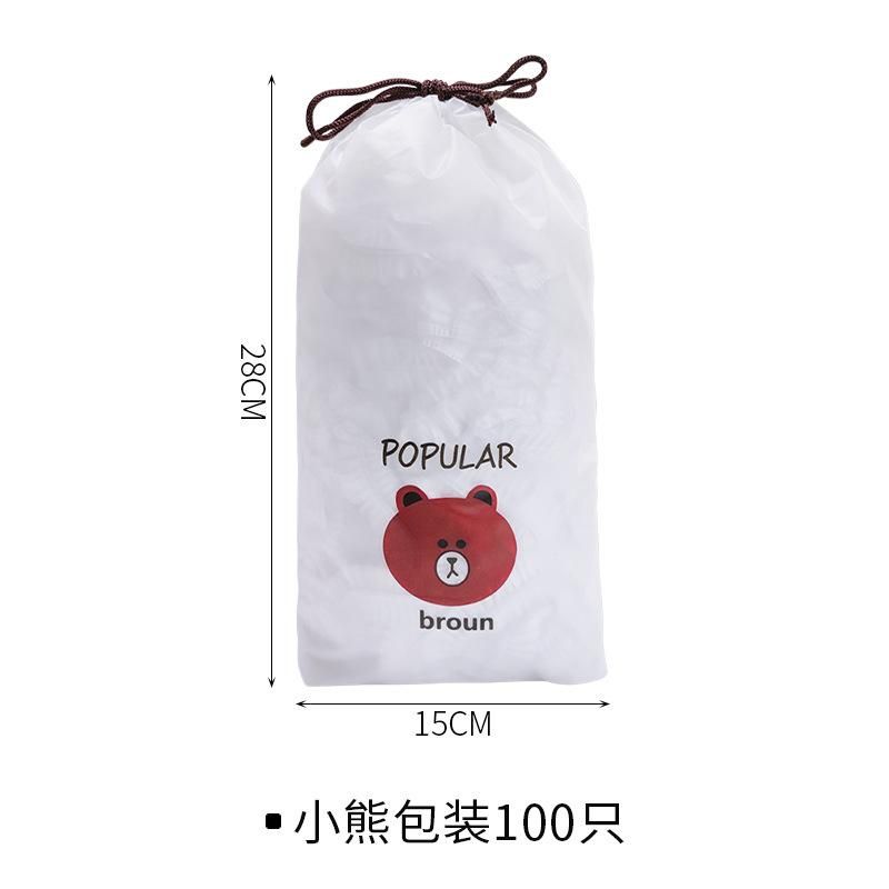 Disposable fresh-keeping set 100 refrigerator food anti-smear fresh-keeping film food cover set set dust-proof meal cover Pack of 100 bears