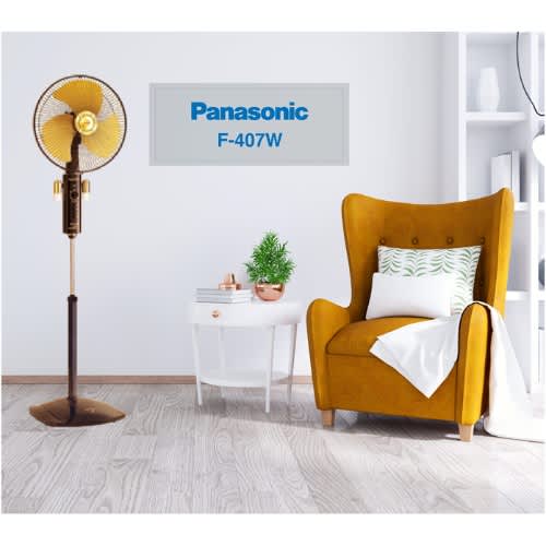 16" 3 Blade Push Button Standing Fan With Red Lamp