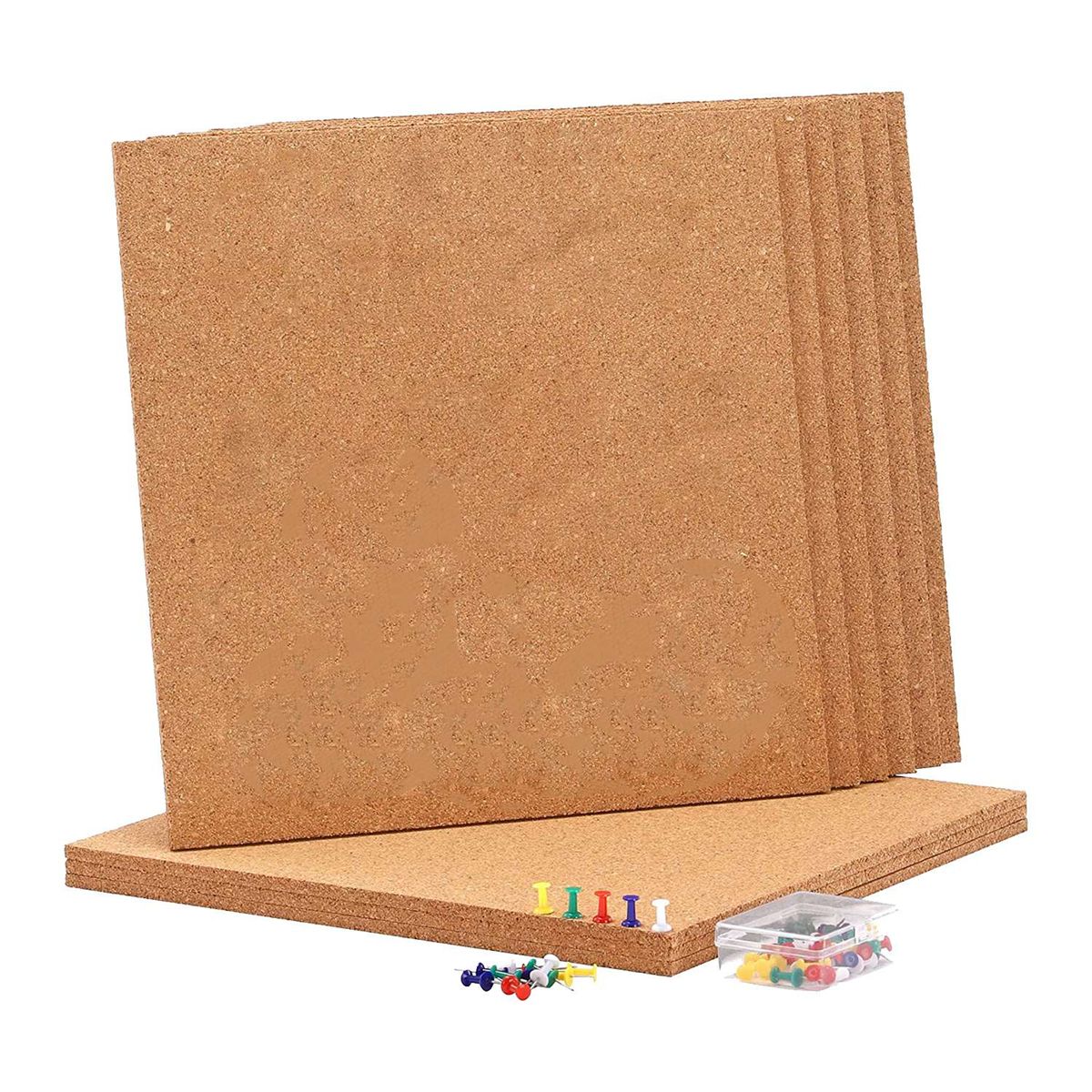 Adhesive for Wall 12inX12in-1/4in 9 Pack Tiles with 50 PCS Push Pins