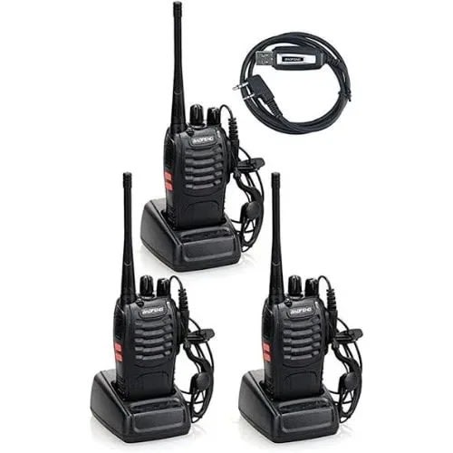 Walkie Talkie With Earpiece - 3 Pcs