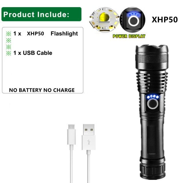 1000000LM XHP199.9 Most Powerful Flashlight Rechargeable