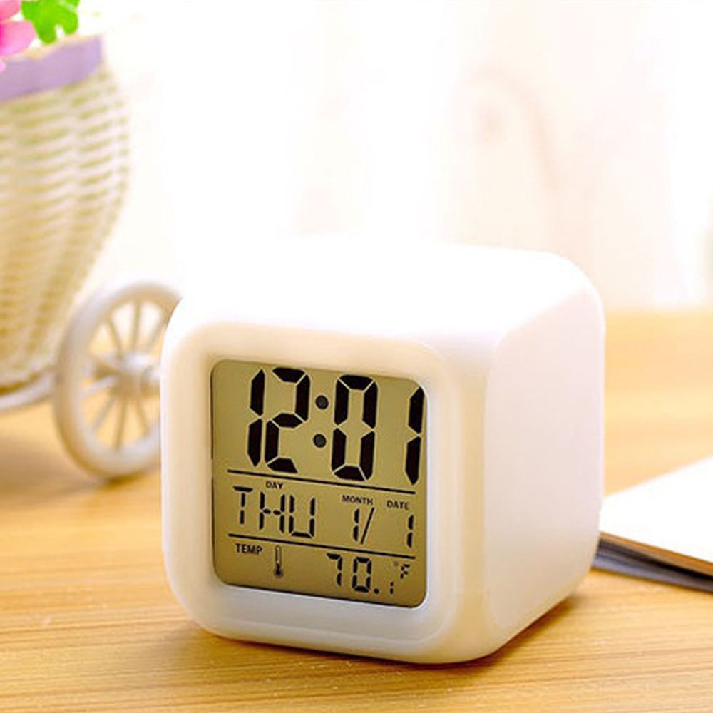 Multi-function 7 Changing Colors LED Digital Alarm Clock
