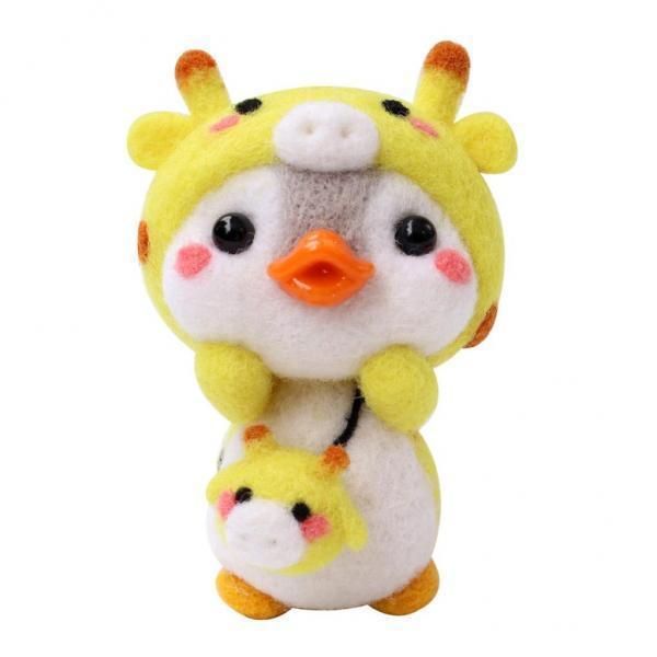 2X Giraffe Penguin  Felting  Felting Wool DIY