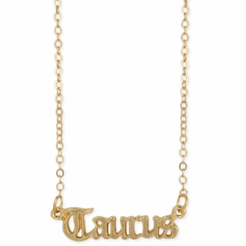 Gold Plated Lettered Taurus Zodiac Sign Necklace