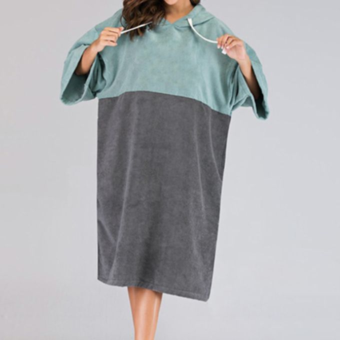 Unisex Beach Surf Robe Towel Hooded Changing Poncho Swimming Diving