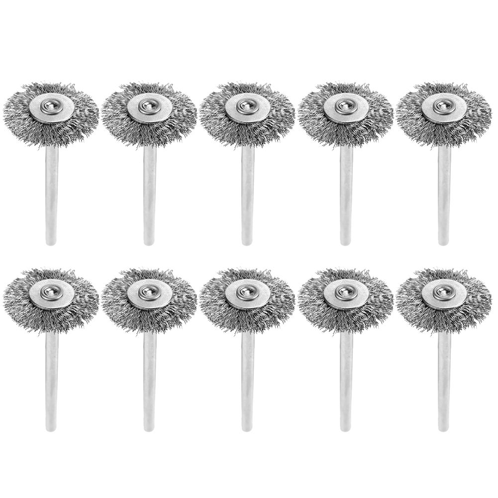 10Pcs 25mm Mini Stainless Steel Wire Brush Polishing Wheel