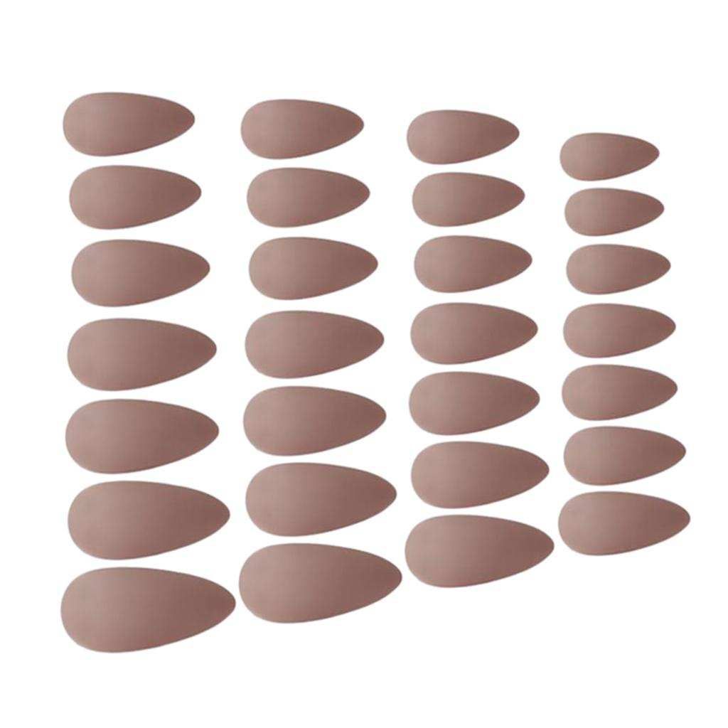 24Pcs Salon Artificial False Nails Tips Cosplay Press On Matte Beige