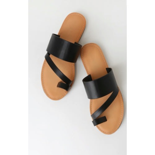 Quality Black Female Leather Slips