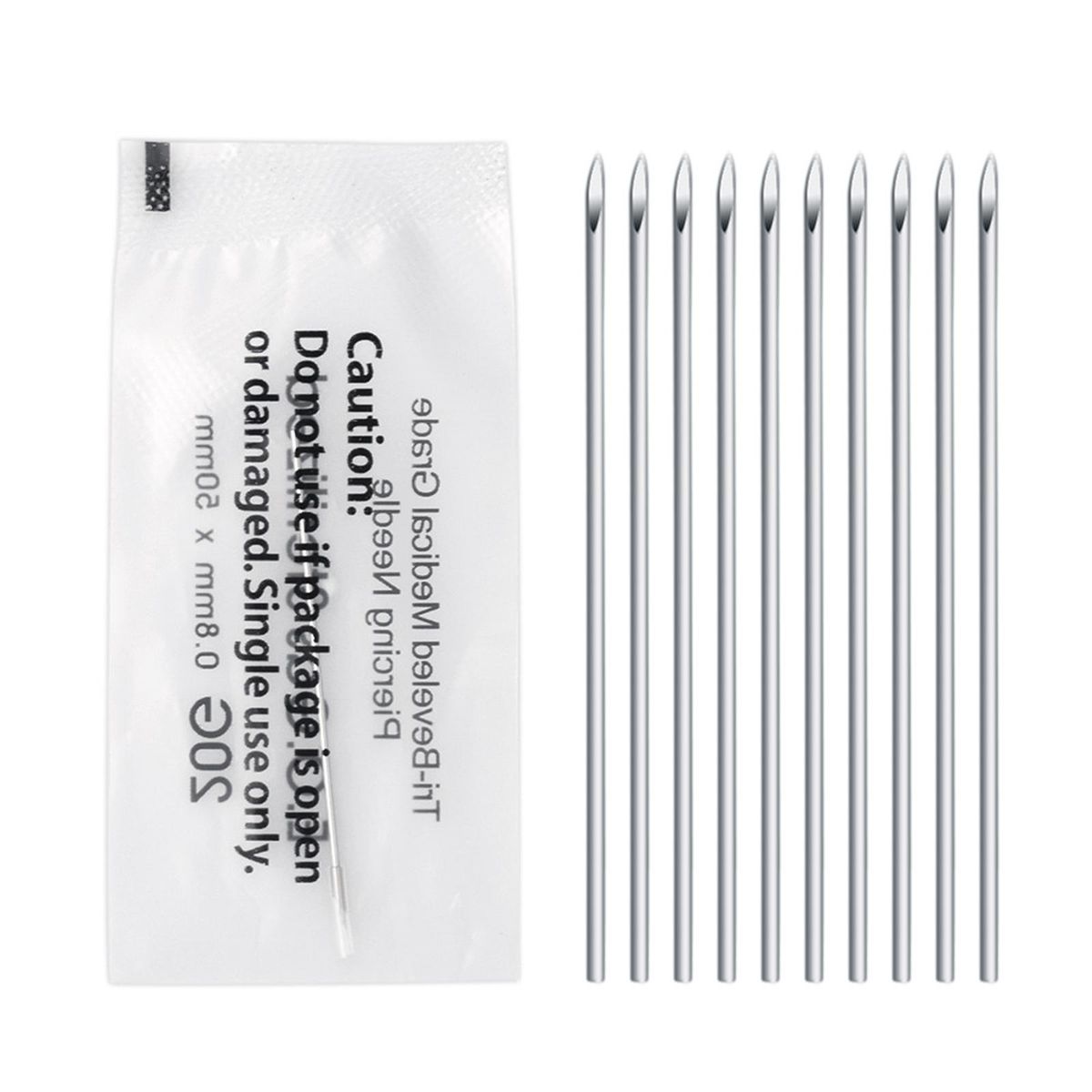 100Pcs Disposable Piercing Needle Stainless Steel Sterile Body Piercing Needles Tat too Accessories Ear Nose Piercing Needles 12/14/16/18/20G