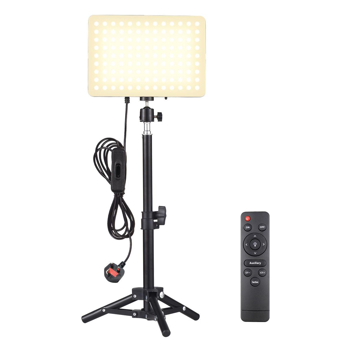 Andoer 1 Pack LED Video Light Kit 45W Photography Fill Light Panel 2800K-6500K Adjustable Brightness Ra96+ with Desktop Light Stand + Flexible Ball Head + Remote Control for Live Streaming Video Conference Product Photography