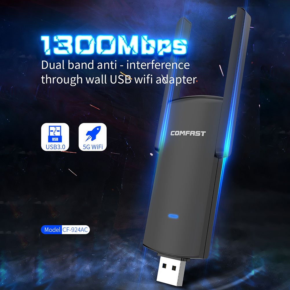 CF-924AC 1300Mbps USB 3.0 WiFi Network Card Dongle 2.4