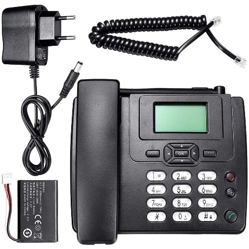 Gsm Sim Card Land-line Table Phone With Fm 3125i - Black