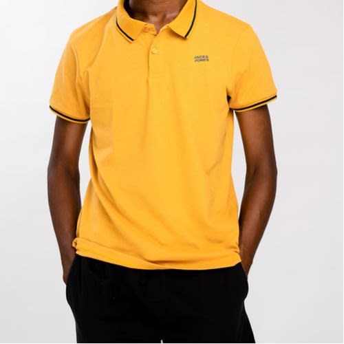 Men's Jjdi Glenn Contrast Tipping Polo Neck - Mustard