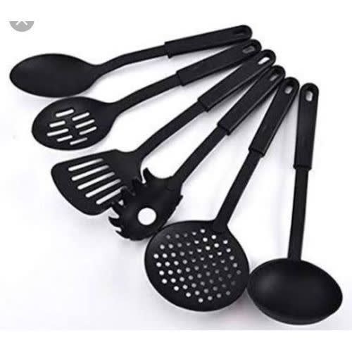 Non Stick Serving Spoon -6 In 1 Set- Black