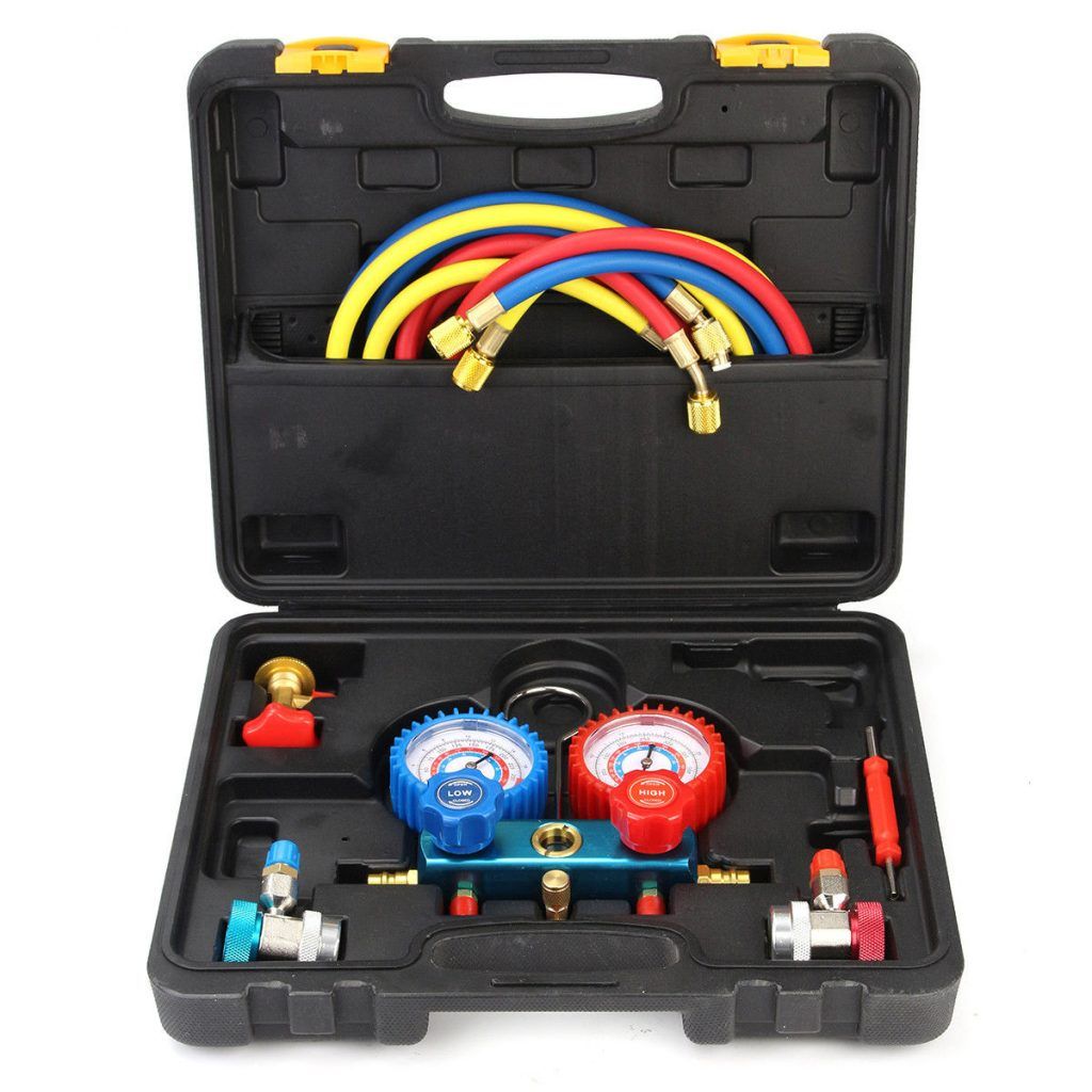 Professional 4-way Diagnostic Manifold Gauge Set For R134A, And R22