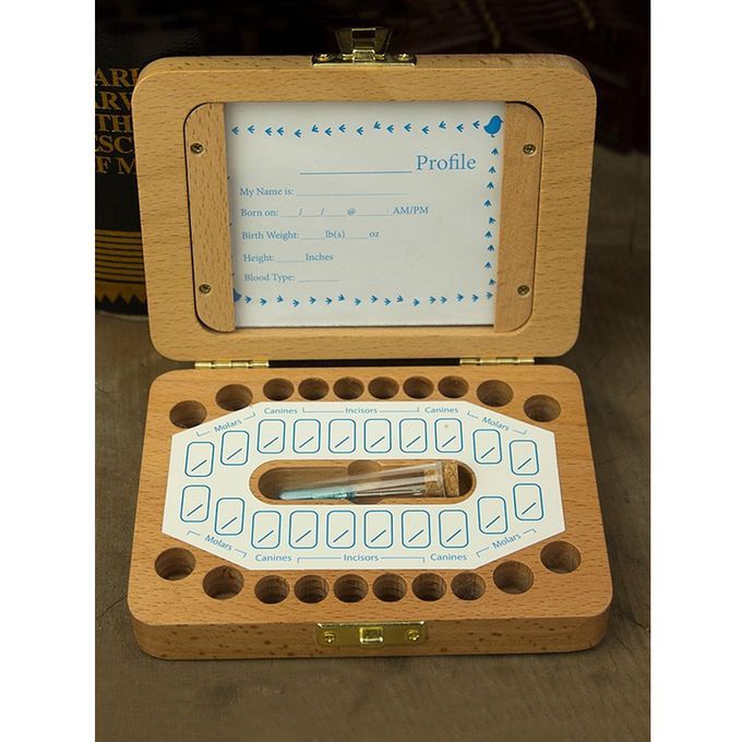 Baby Tooth Box Wooden Dental House Children Baby Teeth Drop