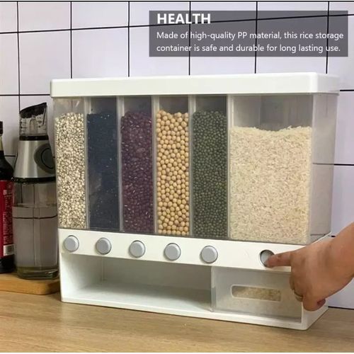 6 Sections Grain Dispenser And Storage Container