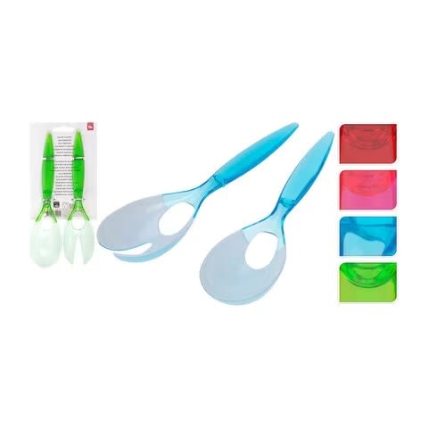 Salad Cutlery Ps Double Injection 2pcs Set, Blue