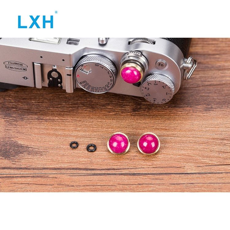 LXH Arrival Pure Camera Soft Shutter Release On Handmade Copper Inlaid Stone For Fujifilm XT20 X100F XT2 X100T XT10 X100