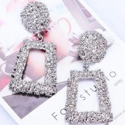 Beautiful Silver Plated Rectangular Bohemian Earrings