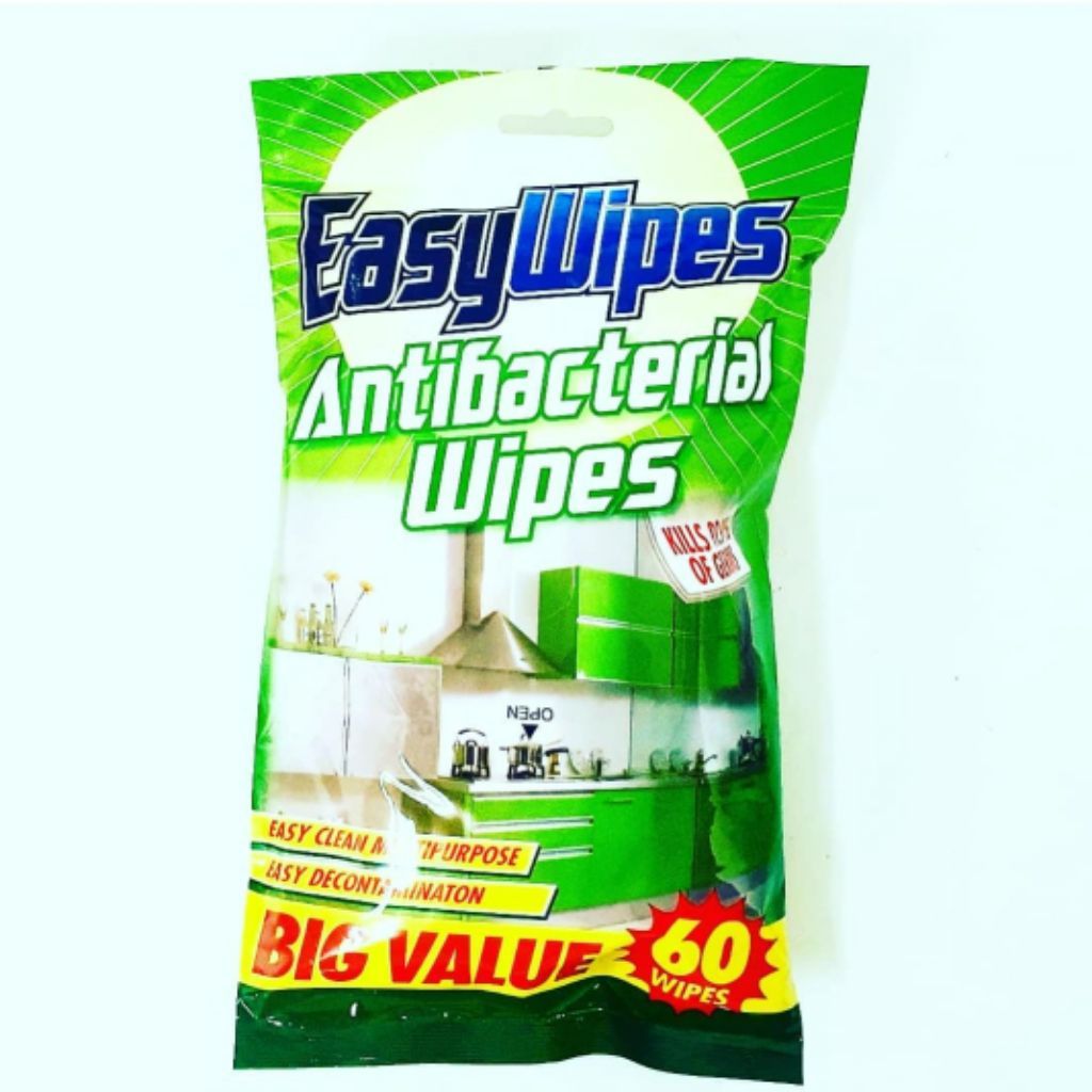 EASYWIPES 60 AntiBacterial Big Value Antibacterial Surface Wipes X 2