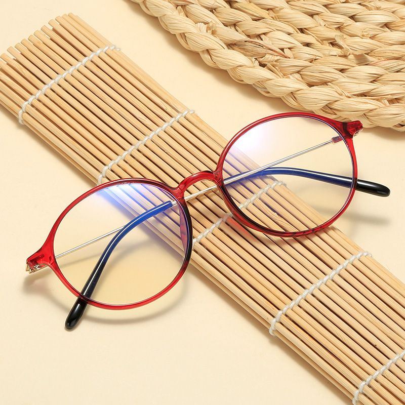 Presbyopia Anti-Blue Light Reading Glasses Metal Leg Oval Frame Reading Glasse