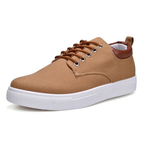 Men Canvas Shoes Low Top Travel Walking Shoes Flat Casual Footwear Big Size