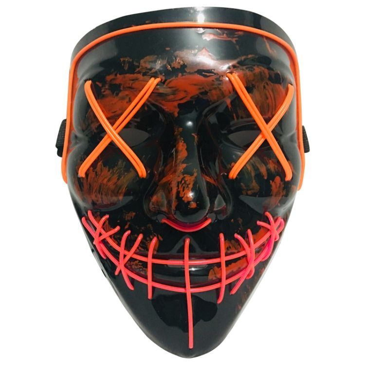 For Halloween  Halloween Festival Party X Face Seam Mouth Two Color LED Luminescence Mask