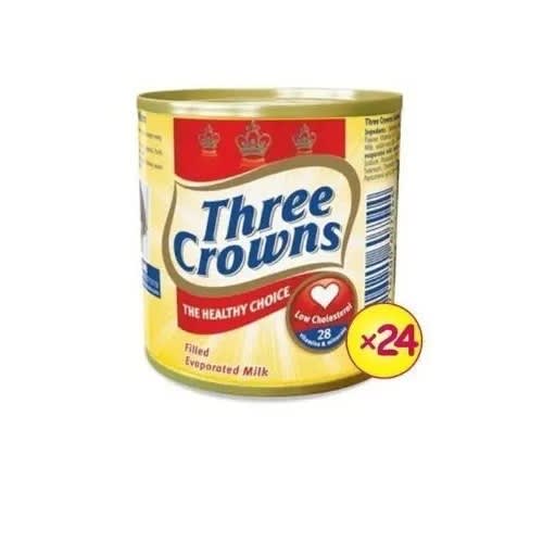 Three Crowns Evaporated Milk Tin - 160g&times;24