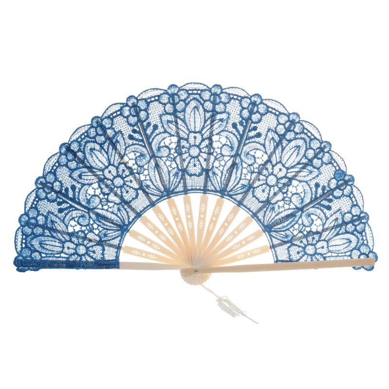 A Bamboo Hollow Fan Fan Embroidered Chinese Hand Lace Out Eventail Antique Red Crafts Dance Main Vintage Folding Arts
