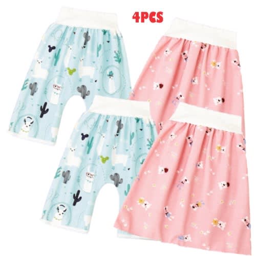 Kids Reusable Urine Absorber + Diaper Short & Skirt -4pieces