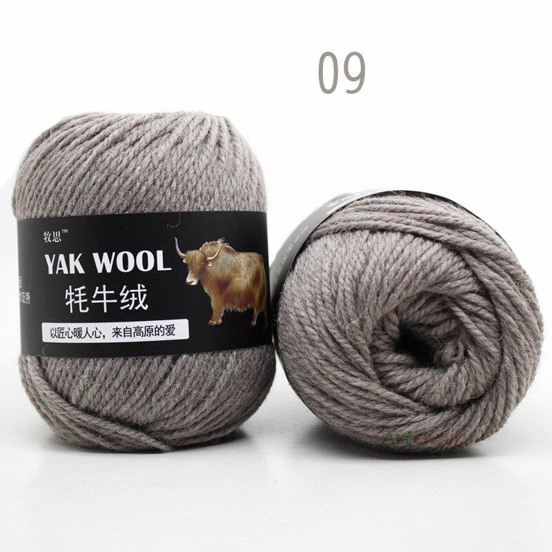 1pc 100g Wool Yak Yarn Crochet Yarn For Knitting Needle 4.5mm Hand Knitting Yarn 3 PLY Fine Woolen Dyed-1pc 09