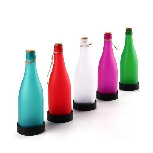 5pcs LED Solar Wine Bottle Lights Garden Light Hanging Lamp Rechargeable For Party Outdoor