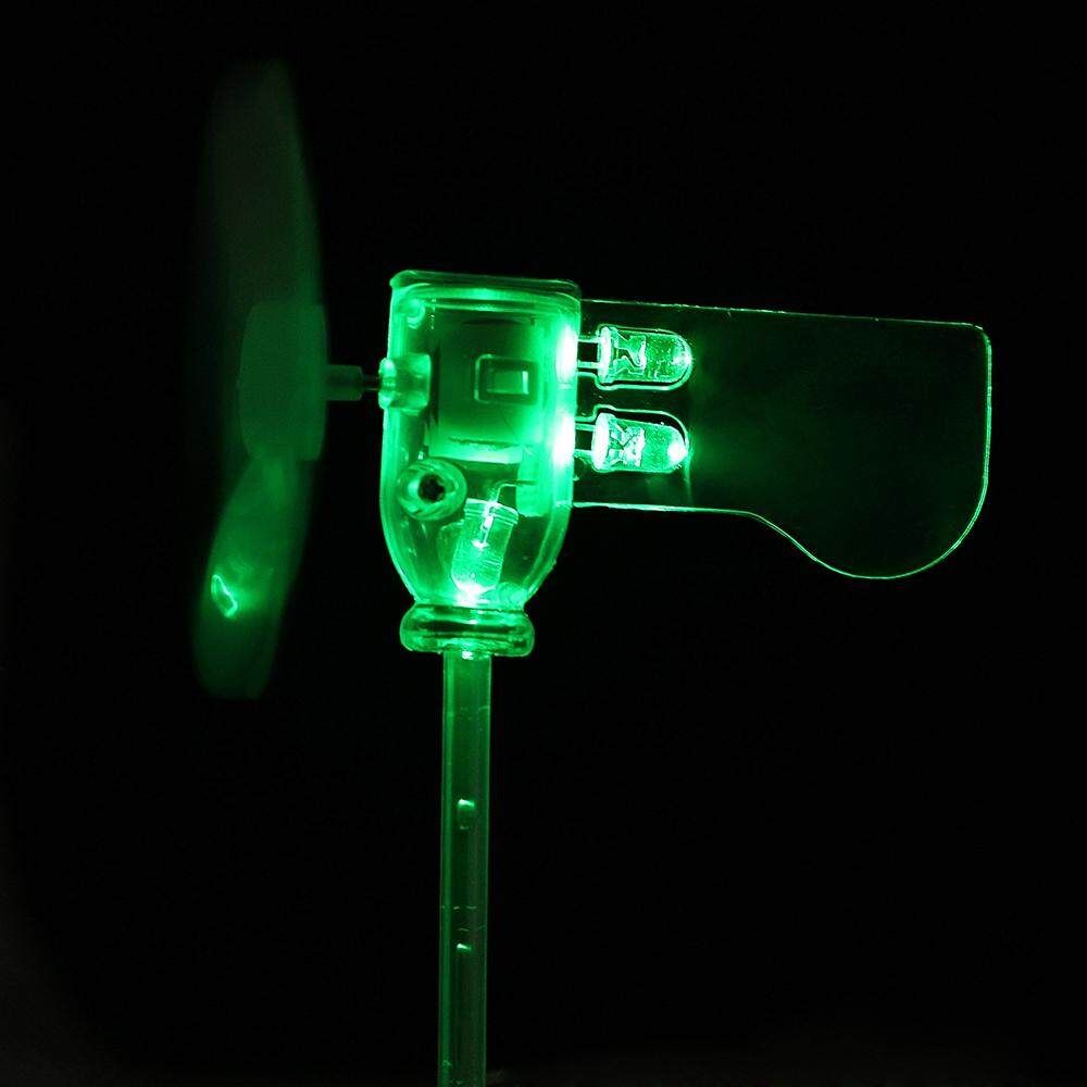 Red Green White Blue Vertical DIY Small Motor LED Windmill Turbines Wind Model Green