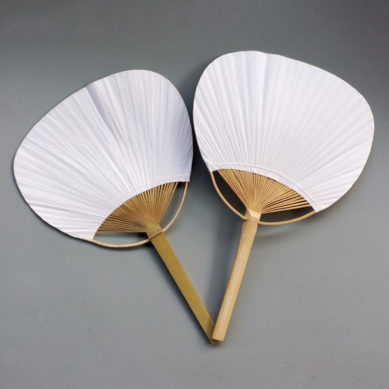 Bamboo Group Fan White Painting Fan 20pcs Calligraphy Fan Pure Handle Blank White