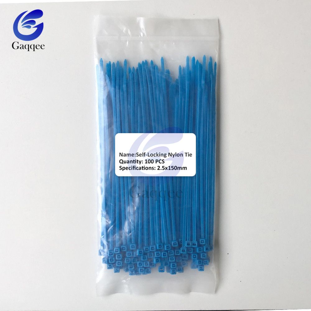 100Pcs 150mm Self-Locking Plastic Nylon Wire Cable Zip
